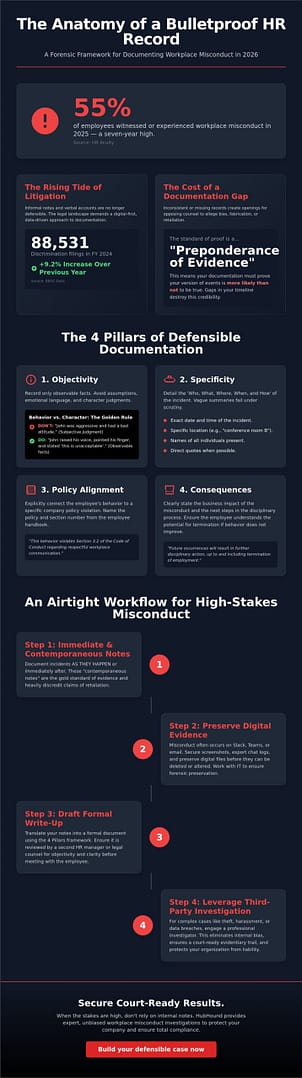 Documenting Employee Misconduct for HR: The 2026 Guide to Court-Ready Evidence