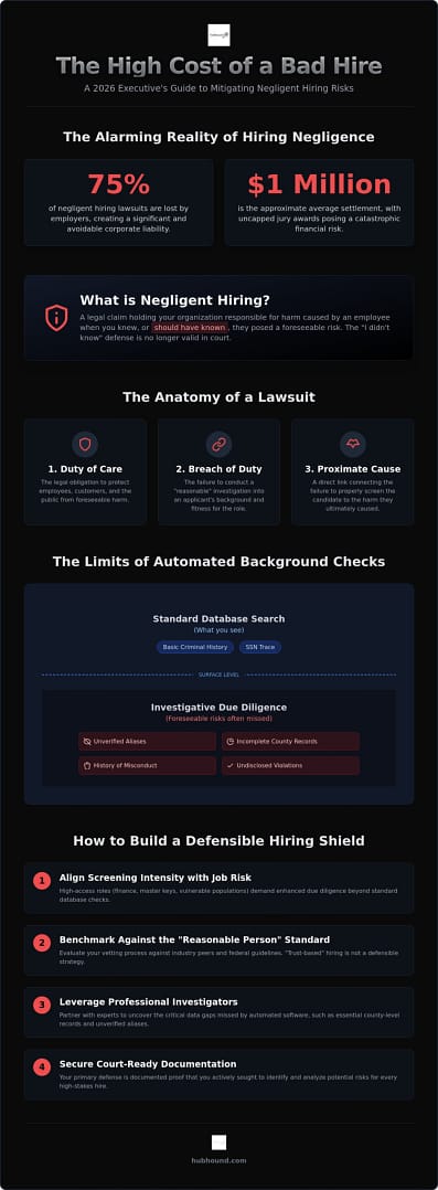 Reducing the Risk of a Negligent Hiring Lawsuit: A 2026 Executive Guide
