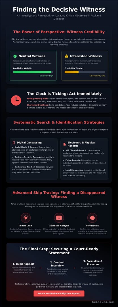 How to Locate a Witness for a Car Accident Case: A Professional Guide