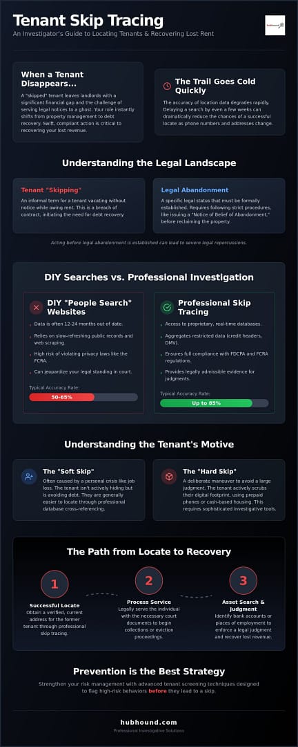 How to Find a Tenant Who Skipped Rent: The Professional Guide to Skip Tracing (2026)