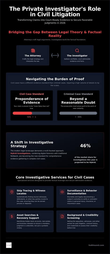 The Strategic Role of a Private Investigator in Civil Cases: A Nationwide Guide for 2026