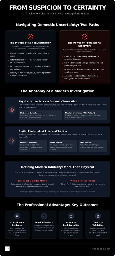 Professional Infidelity Investigation: A Comprehensive Guide to Discovery and Evidence in 2026