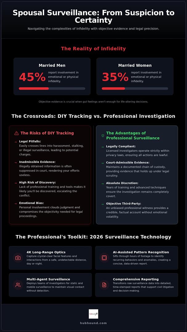 Spousal Surveillance Services: A 2026 Guide to Professional Infidelity Investigations
