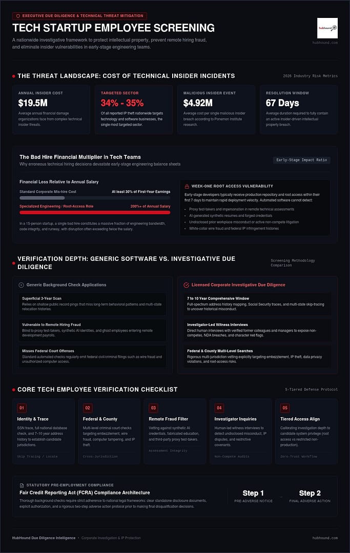 The 2026 Checklist for Screening Tech Startup Employees: Protecting Innovation and Assets
