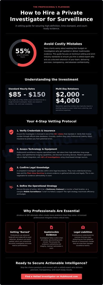 How to Hire a Private Investigator for Surveillance: The 2026 Professional Guide